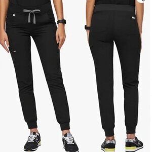 Figs Scrub Pants Women's Medium Black Zamora Jogger Medical Nursing Healthcare